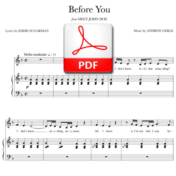 Before You - PDF - music by Andrew Gerle, lyrics by Eddie Sugarman