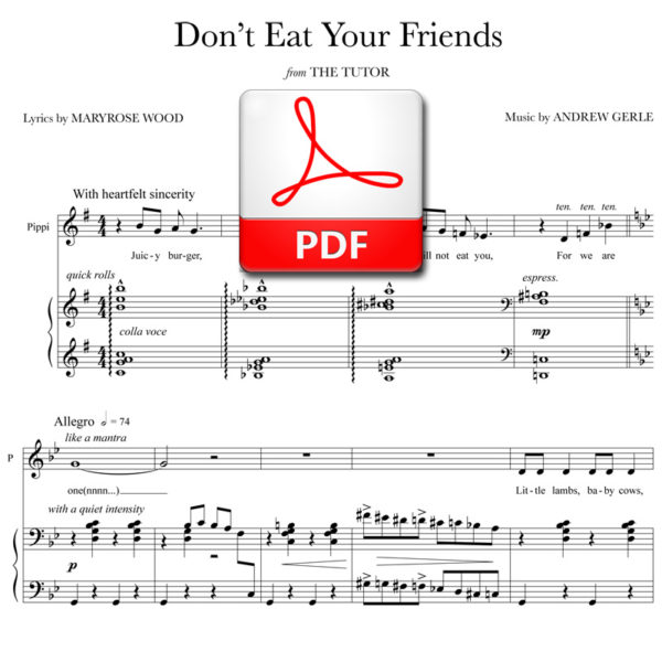 Don't Eat Your Friends - PDF - music by Andrew Gerle, lyrics by Maryrose Wood